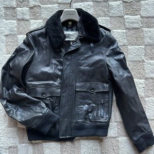Burberry leather bomber jacket